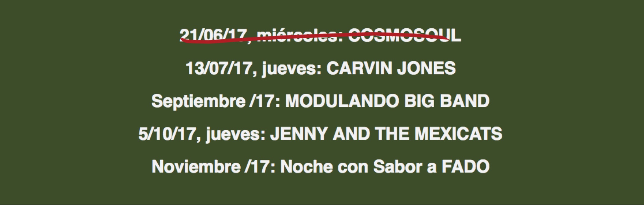 Fechas Veladas Heineken de Gastrolava